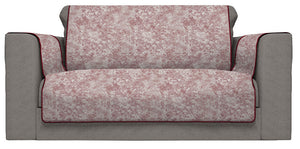 Copridivano con Copri Braccioli Seduta 230 cm in Poliestere e Cotone Bordeaux