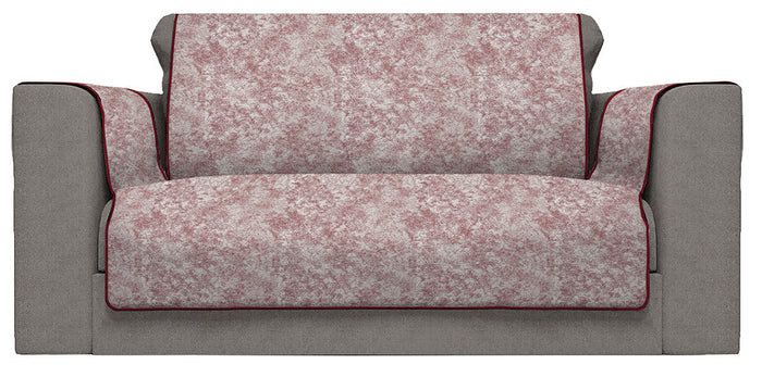 Copridivano con Copri Braccioli Seduta 230 cm in Poliestere e Cotone Bordeaux