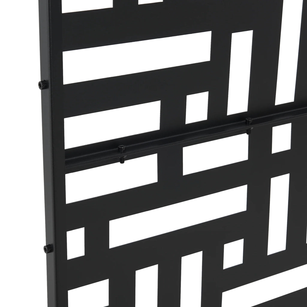 Parete divisoria in acciaio zincato per interni ed esterni 180 x 120 x 40 cm nero 03_0009272