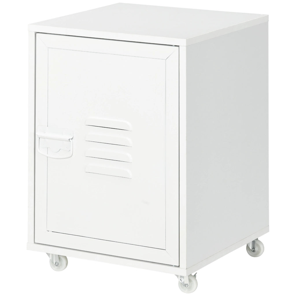Cassettiera con Ruote e Ripiani Regolabili ¨C zephmum ¨C 38x38,5x55,5 cm Bianco