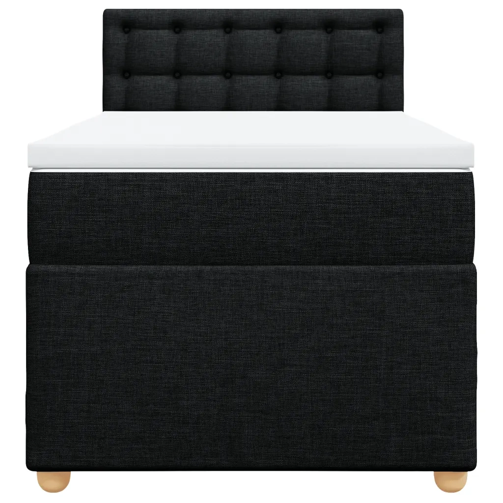 Giroletto a Molle con Materasso Nero 90x200 cm in Tessuto 3286579