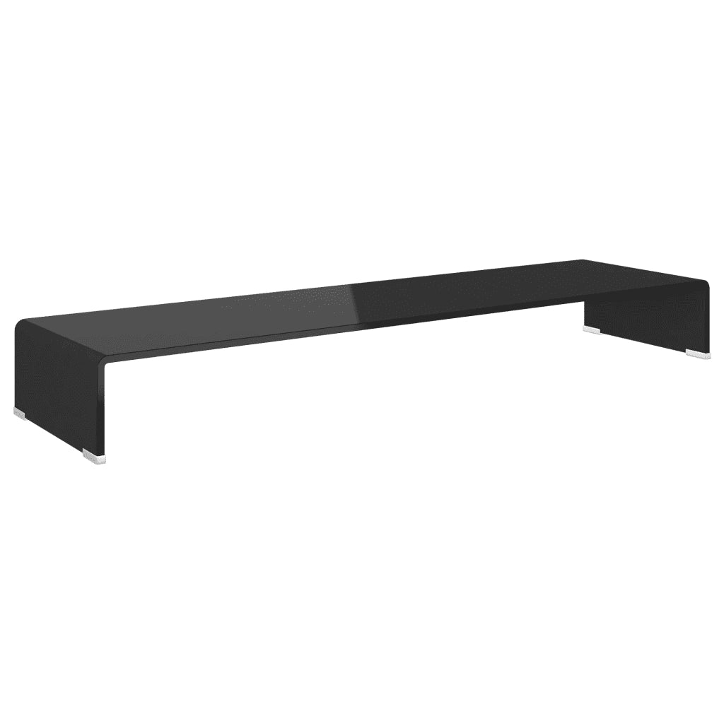 Mobile/Rialzo Porta TV in Vetro Nero 110x30x13 cm 244140