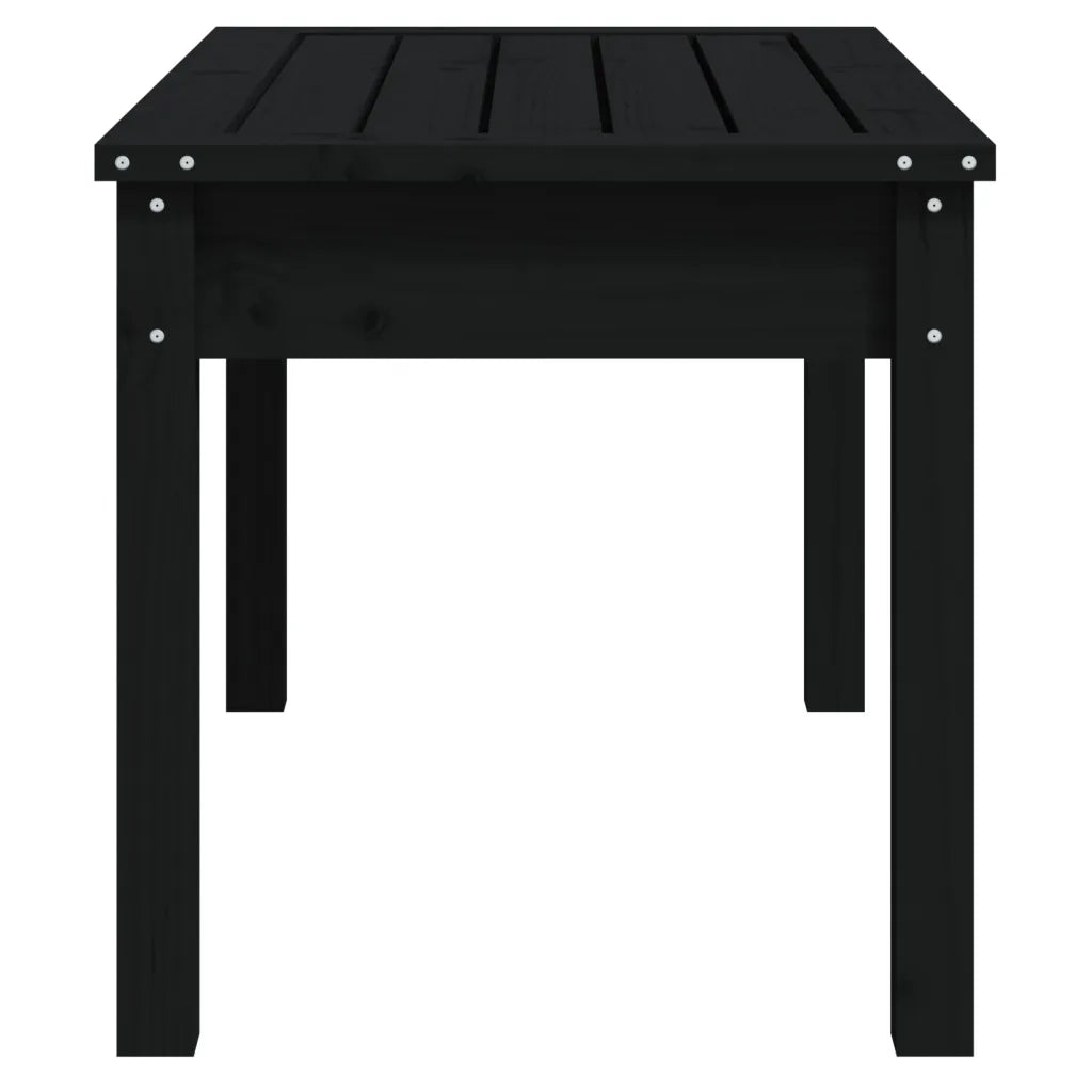Panca da Giardino Nera 80x44x45 cm Legno Massello di Pino 824001