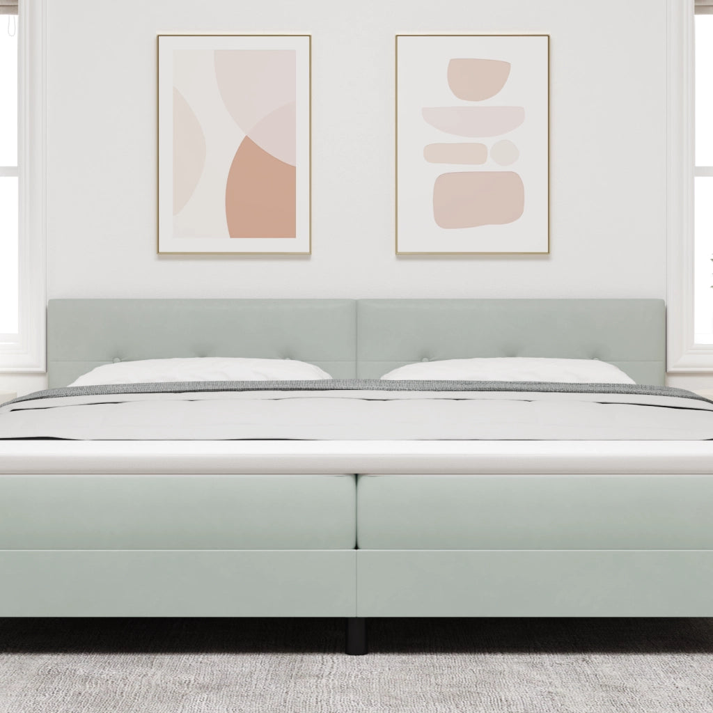 Testata LED  con bottoni, grigio chiaro, 100 cm, velluto