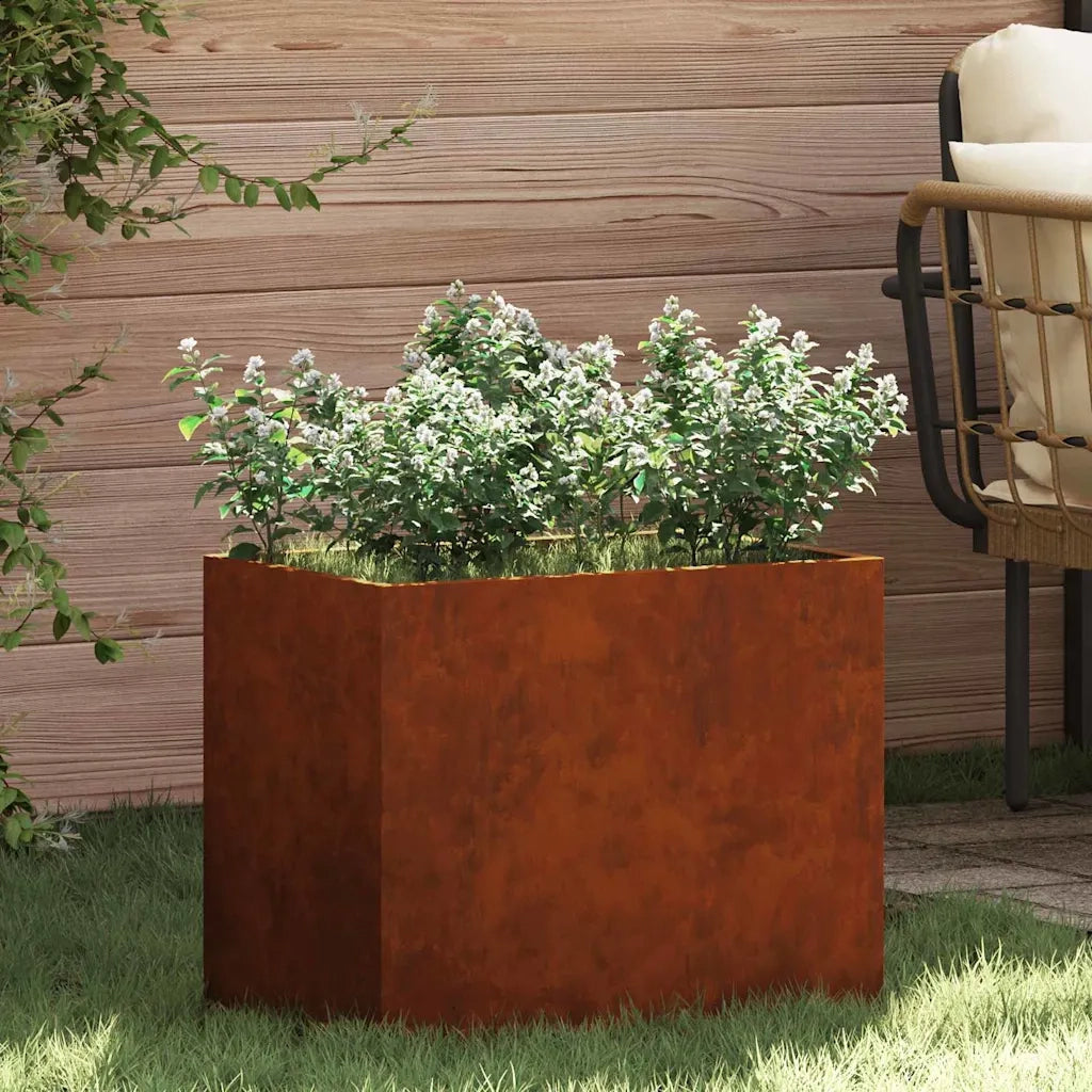 Vaso da giardino Acciaio resistente alle intemperie-Fioriera da Esterno-Contenitore per Piante 490679