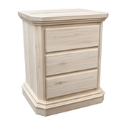 Comodino classico 3 cassetti legno grezzo 60x38x71 (418) - Mobili 2G