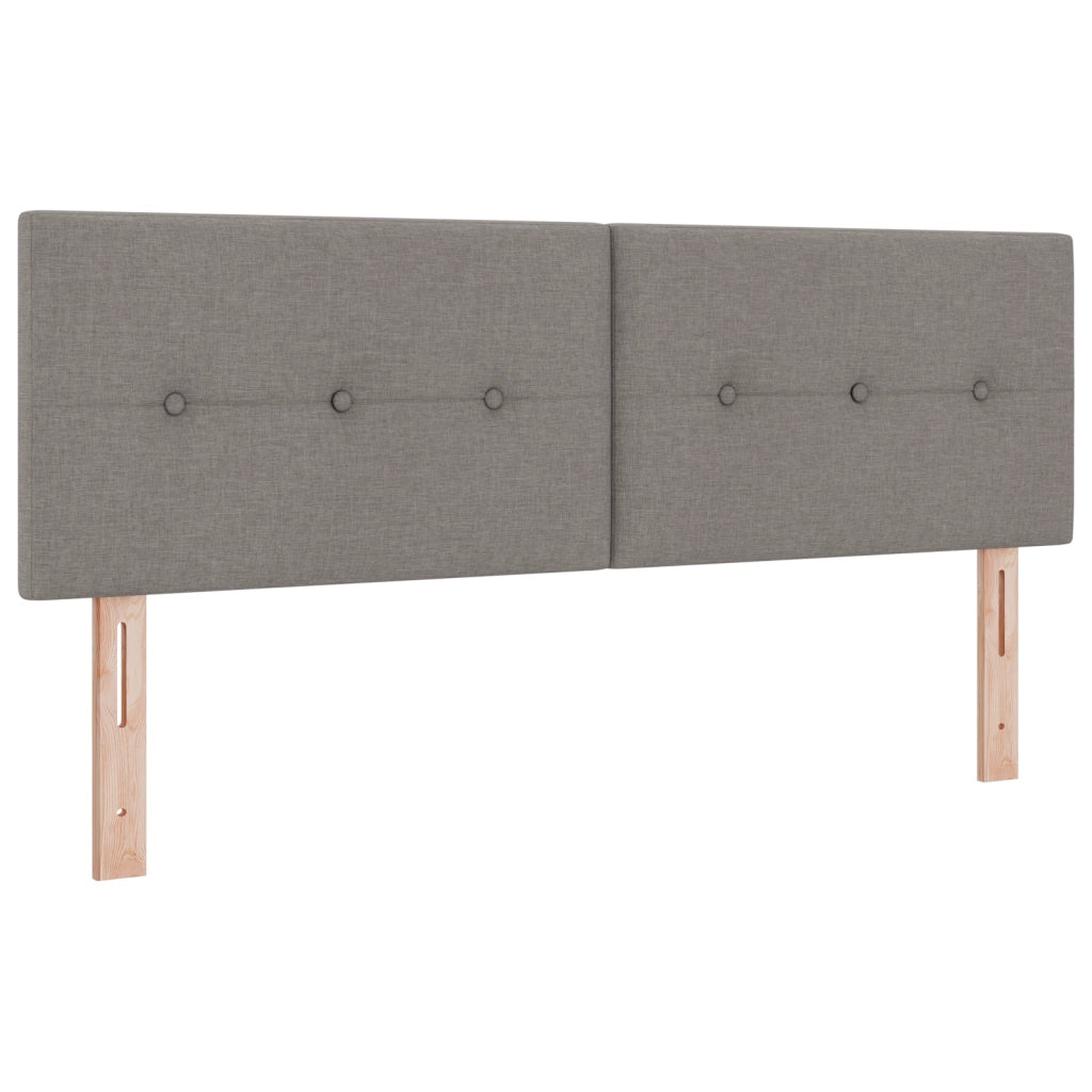 Letto con box spring e materasso & LED Tortora 140x190 cm Tessuto