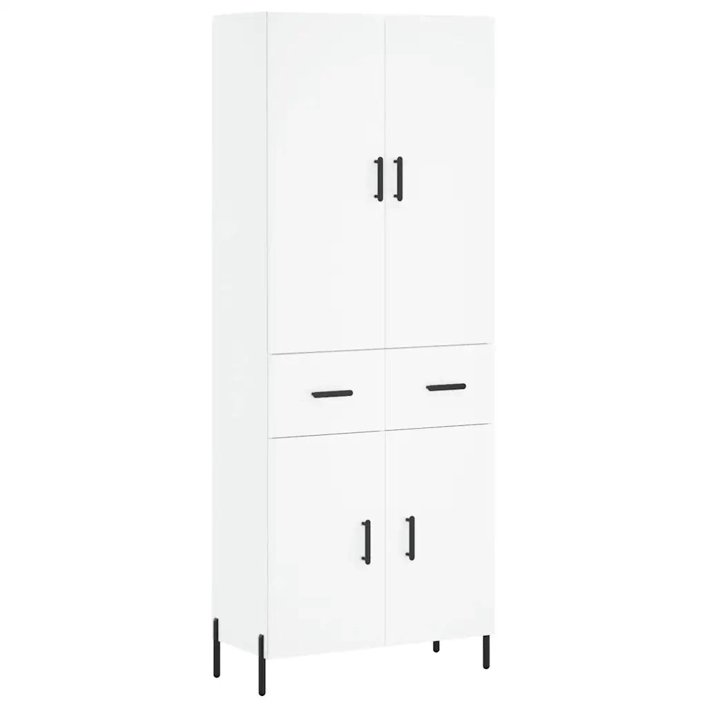 Credenza | Madia | Buffet da pranzo | Armadio da pranzo Bianca 69,5x34x180 cm in Legno Multistrato