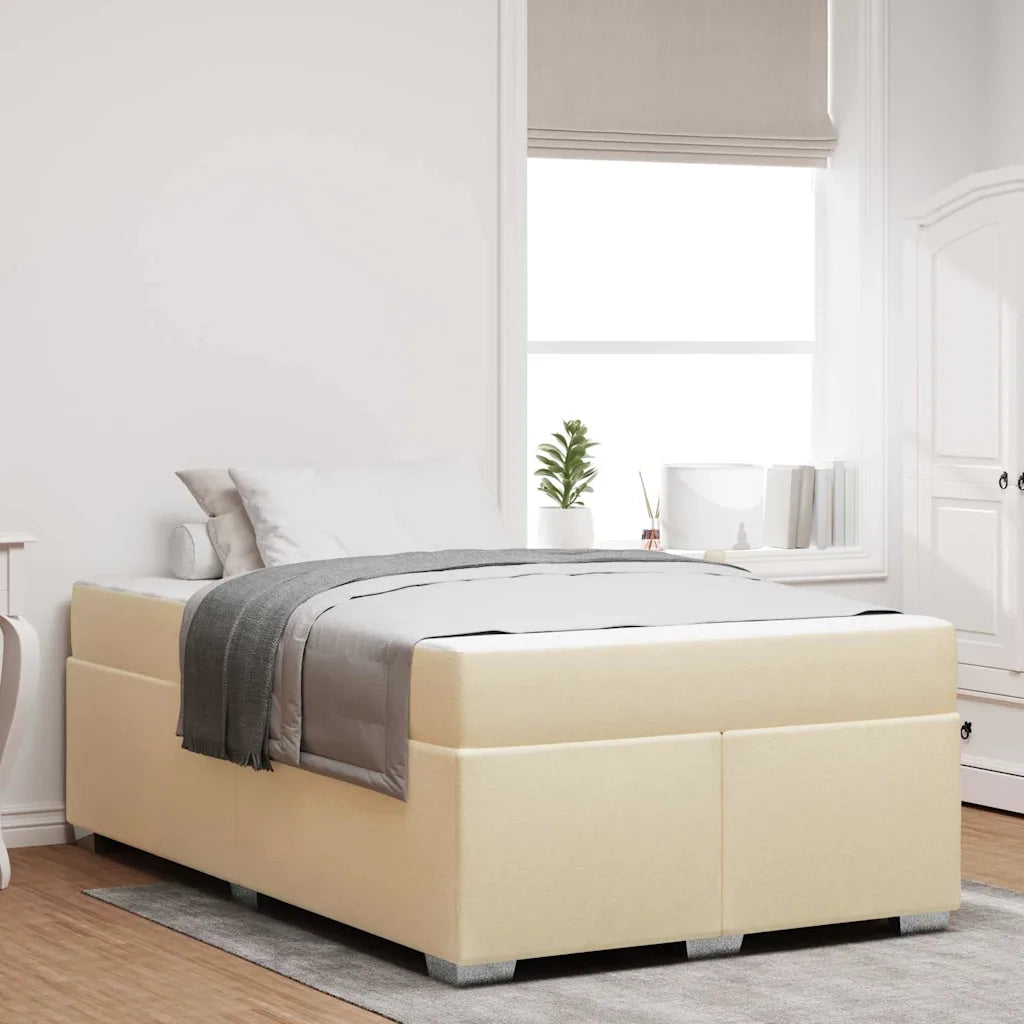 Struttura del letto con materasso Crema 120 x 200 cm Tessuto