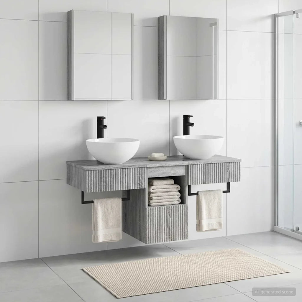 Set di Armadi da Bagno 5 pcs Sonoma grigio 43 x 11,5 x 60,5 cm 3406292