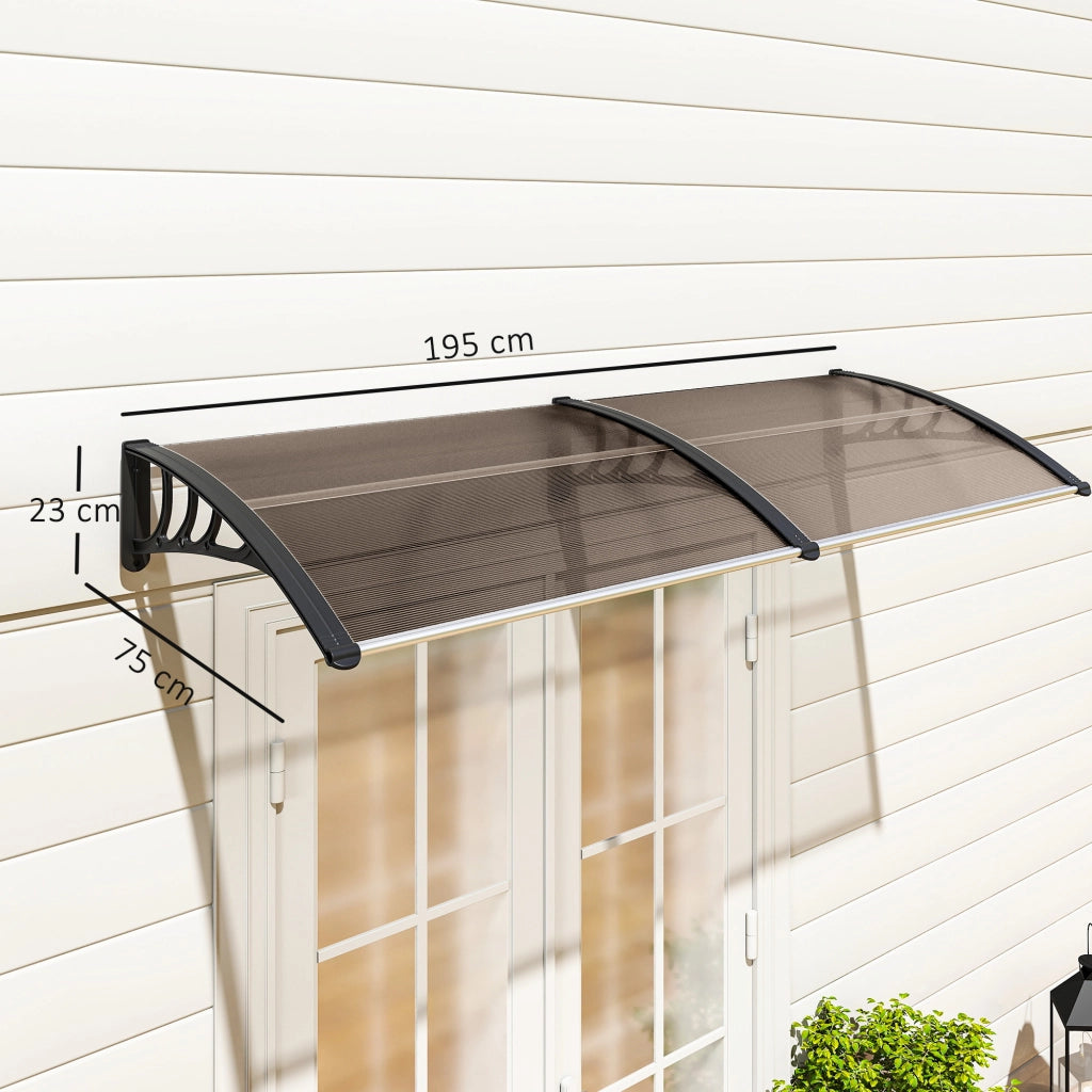 Tenda per Porte e Finestre ¨C Minimal ¨C 195x75 cm, Marrone, Alluminio, Policarbonato