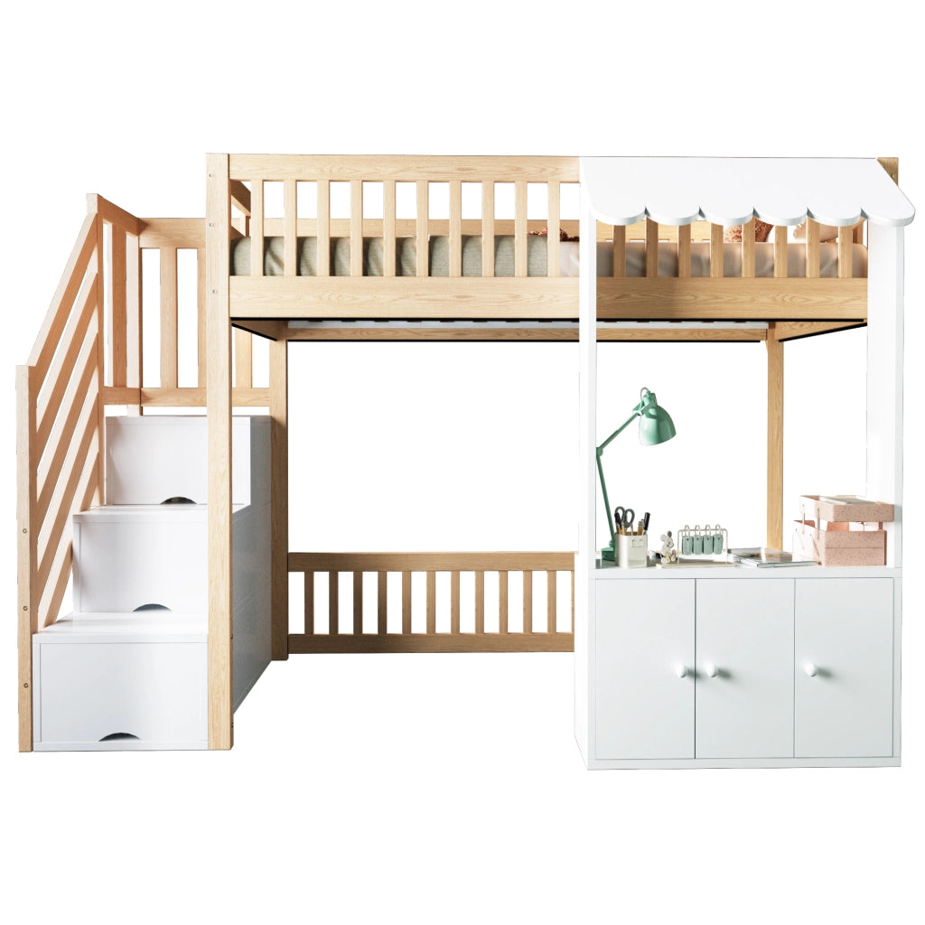 letto a castello legno colore legno 253 x 108.9 cm