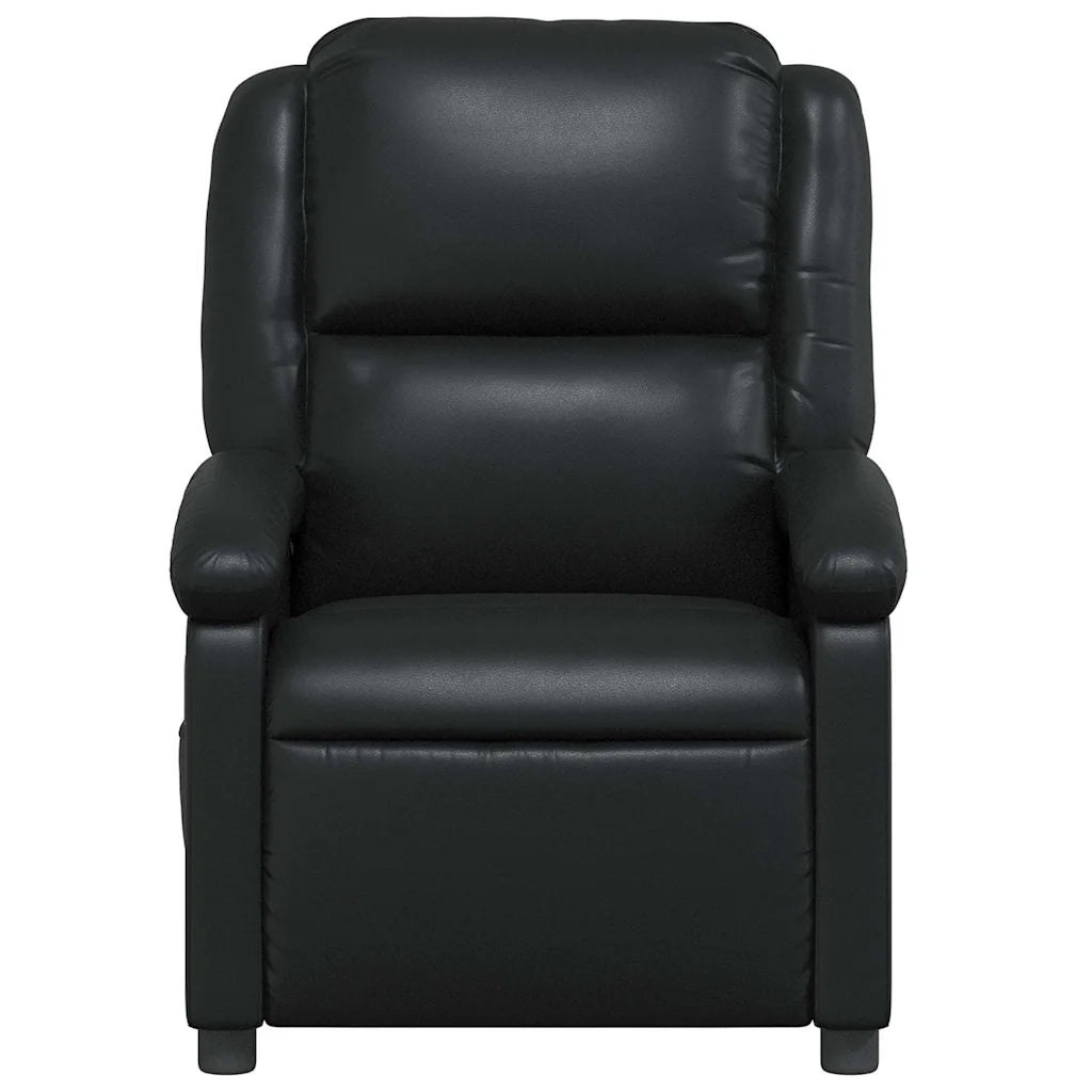 Poltrona reclinabile nera in similpelle 371775