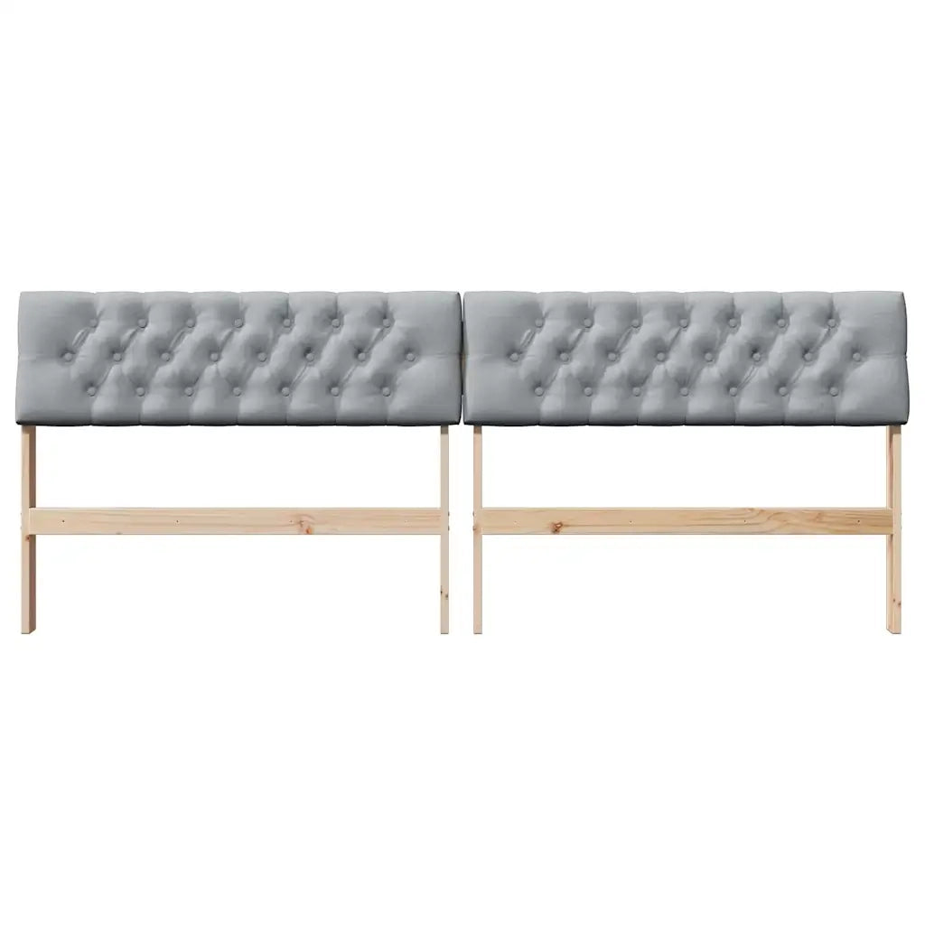 Testiera imbottita Grigio chiaro 200 cm Pino massello 879154
