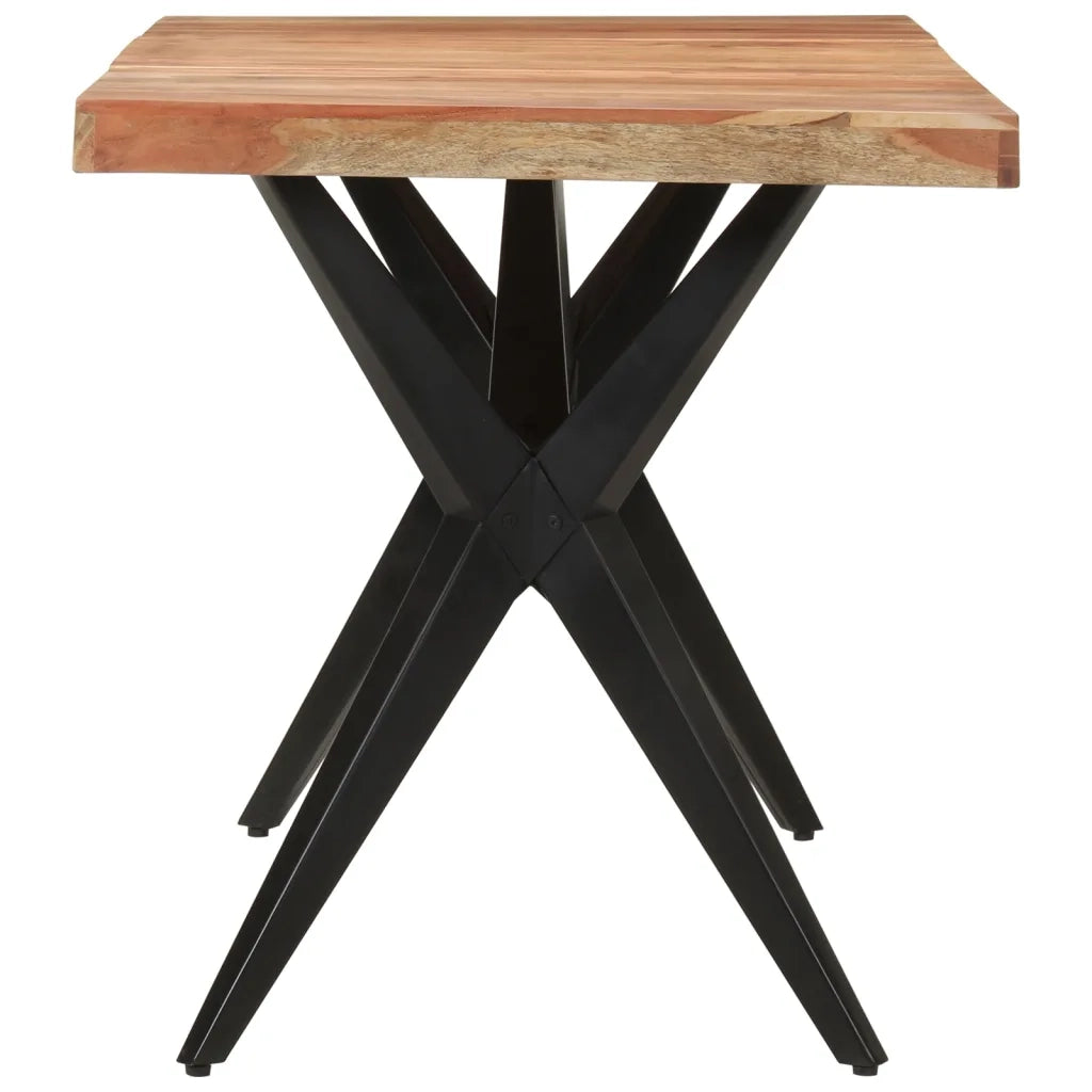 Tavolo da Pranzo | Tavolo da cucina Nero 140x70x76 cm in Legno Massello di Acacia