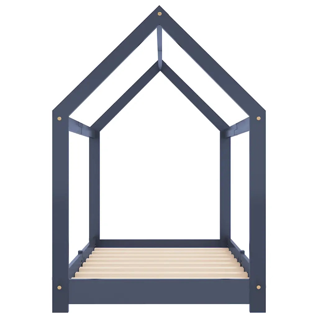 Giroletto per Bambini-Struttura Letto Bambini Grigio in Legno Massello di Pino 80x160cm 789335