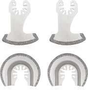 Accessori multitool 4 pezzi per rimozione di malta da giunti - set di terrazzino e martello da muratura.