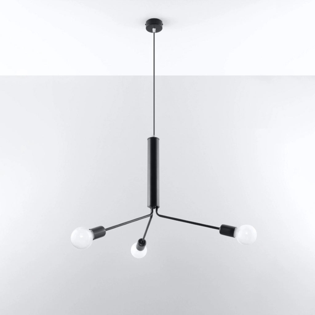 Lampadario Basilik 3D Pure Lume 3xE27 nero metallo