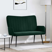Sofa a Due Posti Verde Scuro 115 x 61 x 87 cm Velluto 42028962