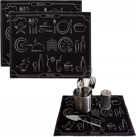 Set di Asciugamani per Autoasciugatura - Gootsteenmat - 2 pezzi - 40 x 46 cm