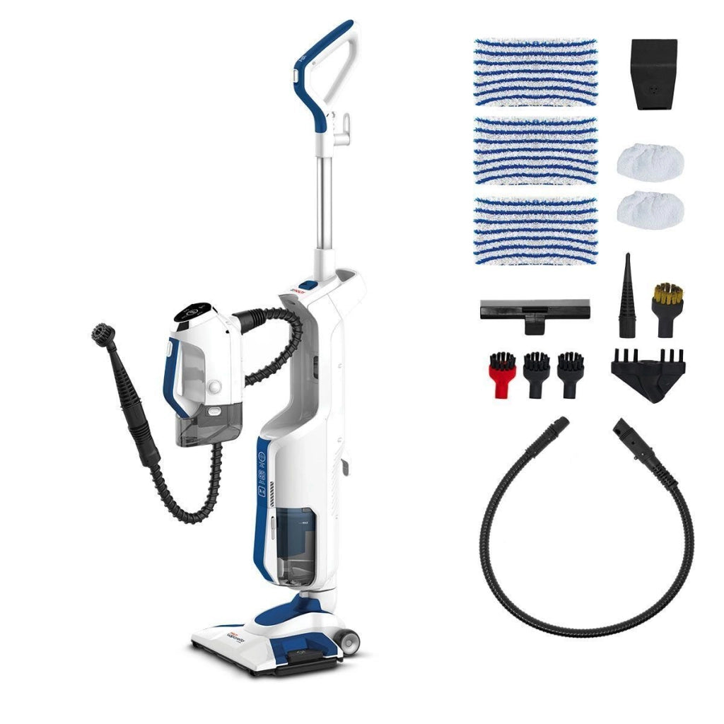 Polti Vaporetto 3 Clean Aspirapolvere a bastone AC Secco e bagnato Schiuma Senza sacchetto 0,5 L 1700 W Blu, Bianco