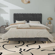 Letto imbottito con testiera ¨C Minimal ¨C grigio velluto 140x200 cm