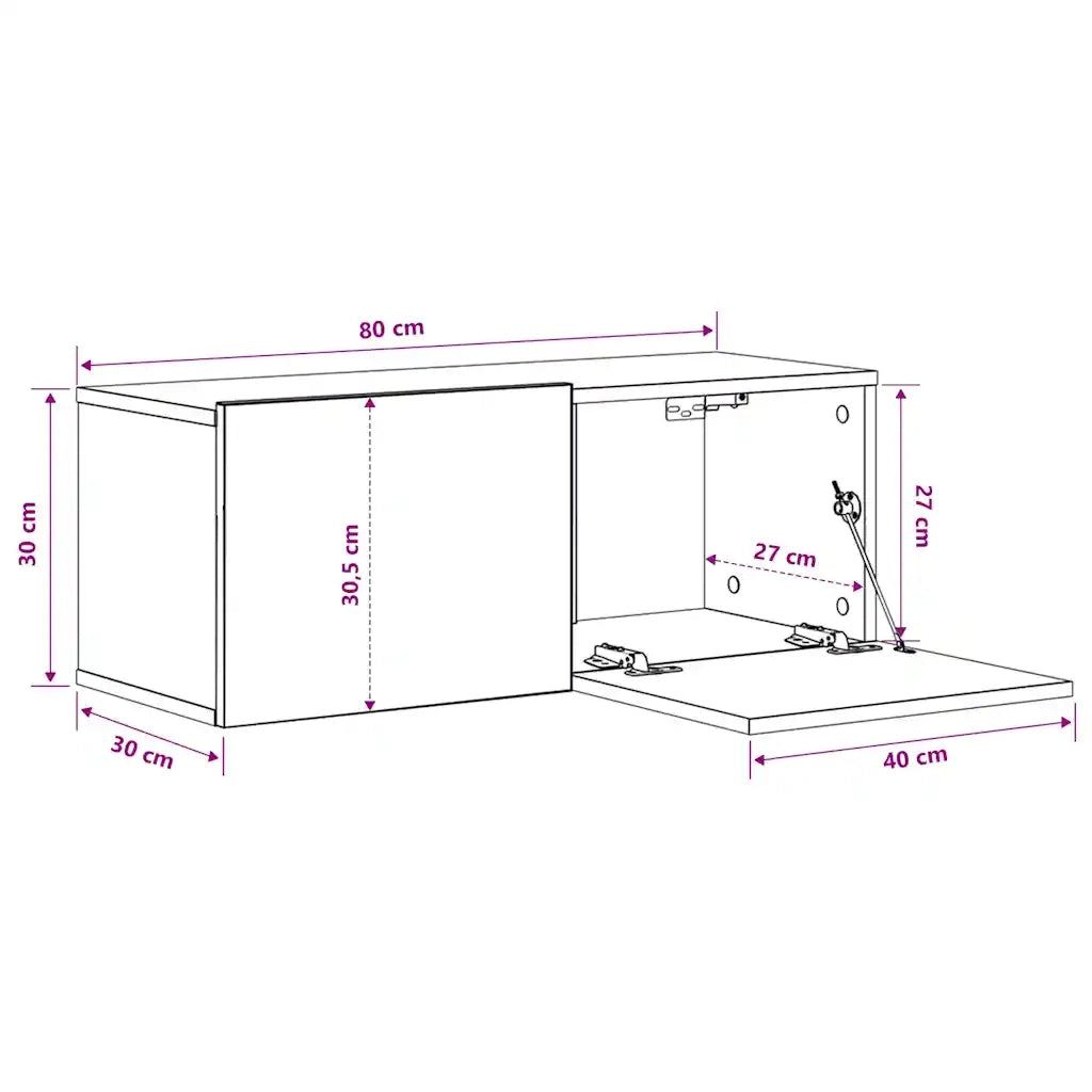 Mobile TV Grigio 80x30x30 cm in Truciolato cod mxl 55470