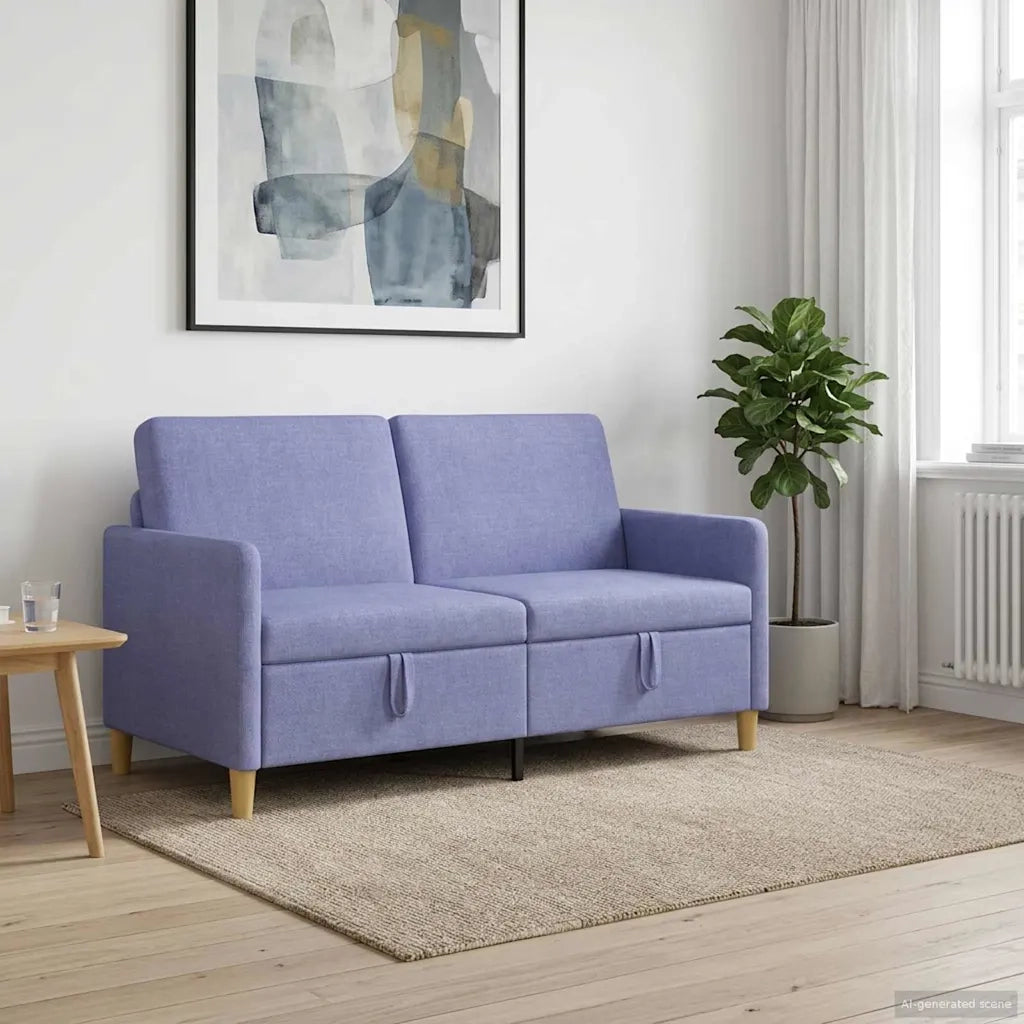 Divano con Storage Blu jeans 152 x 78 x 87 cm Poliestere 42036932