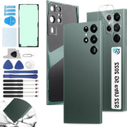 Copertura posteriore per batteria per Galaxy S22 Ultra 5G 2022 - verde - sostituzione con set di strumenti.
