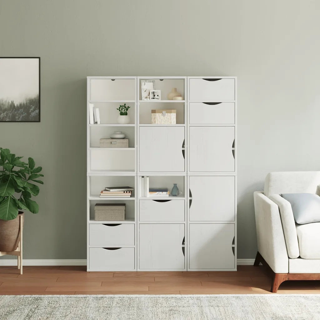 Armadietti Laterali 6 pz ODDA Bianco 40x24x79 cm Legno di Pino 3365355