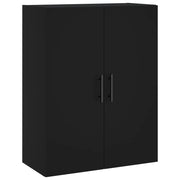 Elegante mobiletto a parete con ampio spazio contenitivo 69,5 x 34 x 90 cm realizzato in legno composito nero 02_0048597