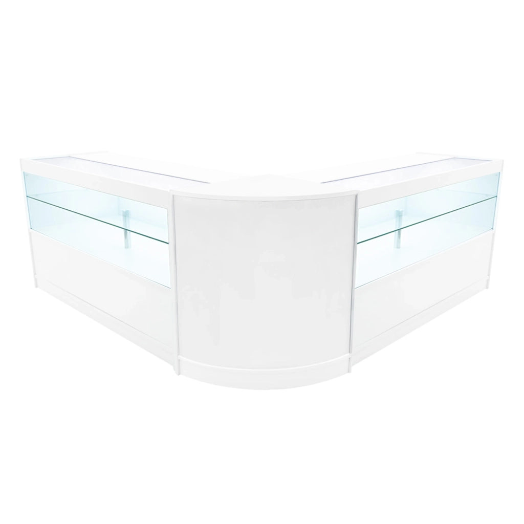 Set Banconi Bianco Selene LED C1500 CM60 con Serratura e Vetrina Espositiva