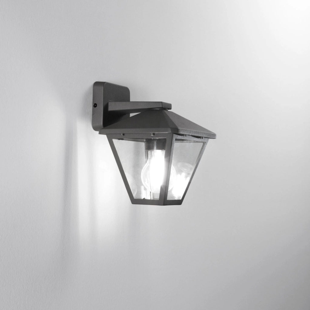 APPLIQUE DOWN PRISMA ANTRACITE 1 LUCE ATTACCO E27 IP44 16X19,1X21,8CM