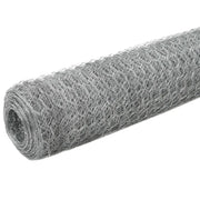 Recinzione in Rete per Pollaio Acciaio Zincato 25x1,2m Argento 143324