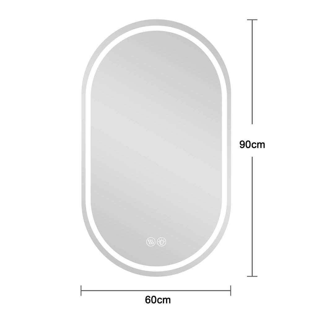 SPECCHIO BAGNO LED 60x90 cm Argento Anticondensa Touch