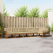Set di divani da esterno con cuscino 6 pcs Naturale e Beige 3367661