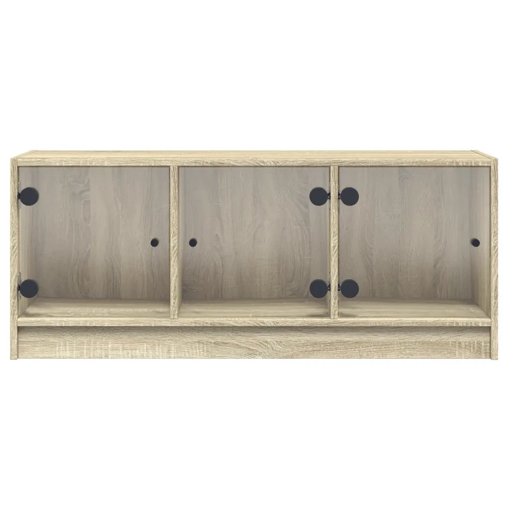 Mobile Porta TV con Ante in Vetro Rovere Sonoma 102x37x42 cm 836408