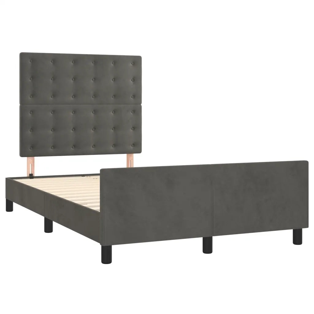 Giroletto senza Materasso Grigio Scuro 120x190 cm Velluto