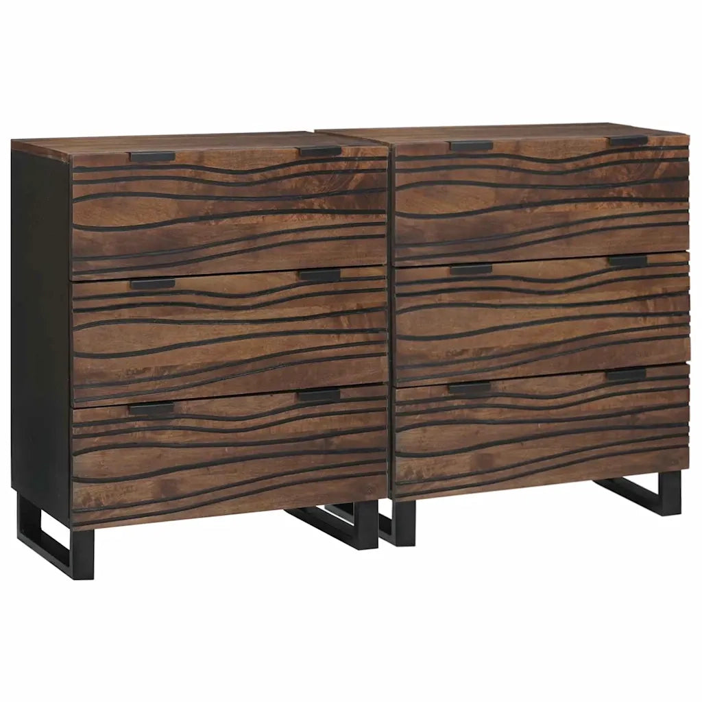 Set di Credenze 2 pz | Madia | Buffet da pranzo | Armadio da pranzo Noce 120 x 33,5 x 75 cm