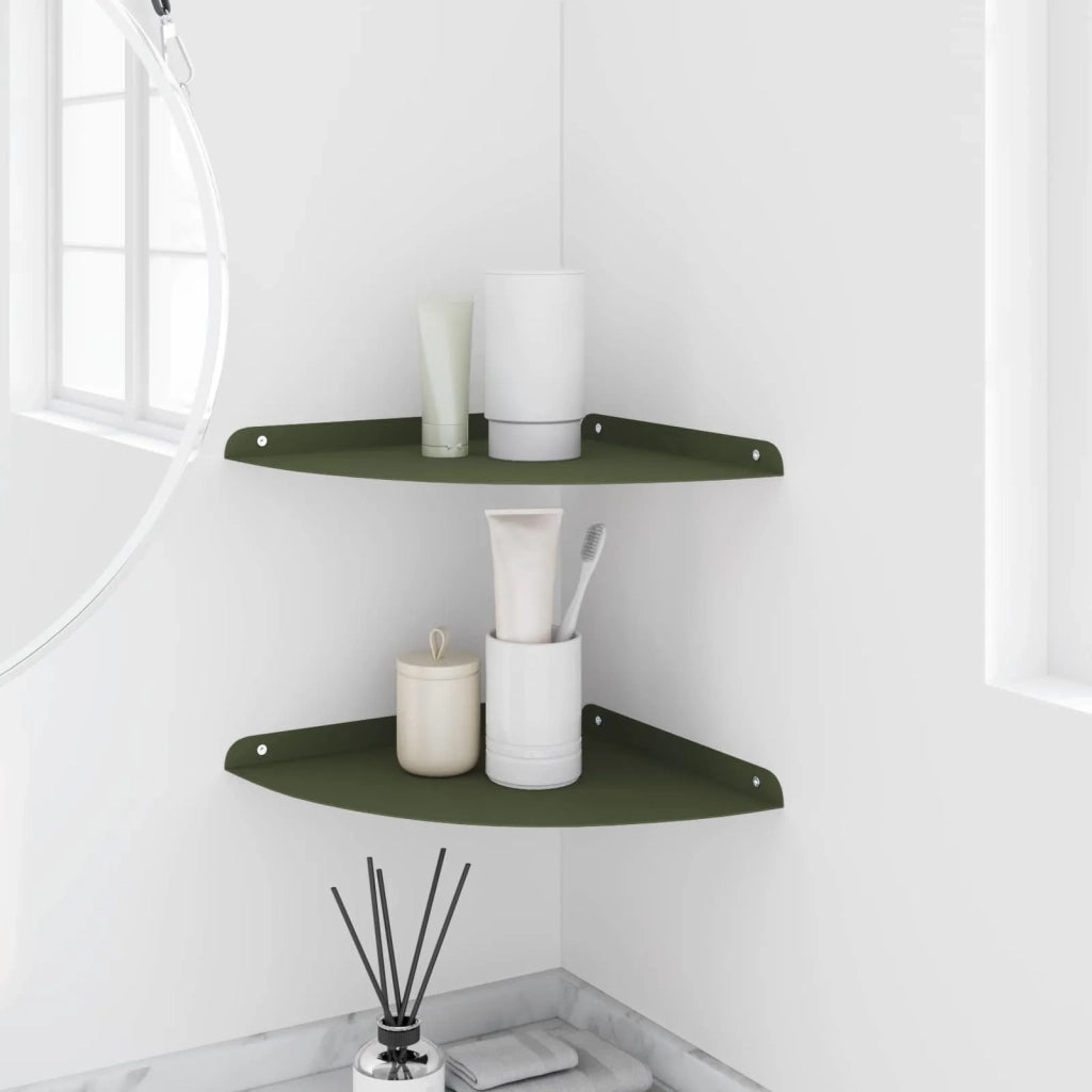 Mensola sospesa 2 pcs Verde oliva 30 x 30 x 2 cm