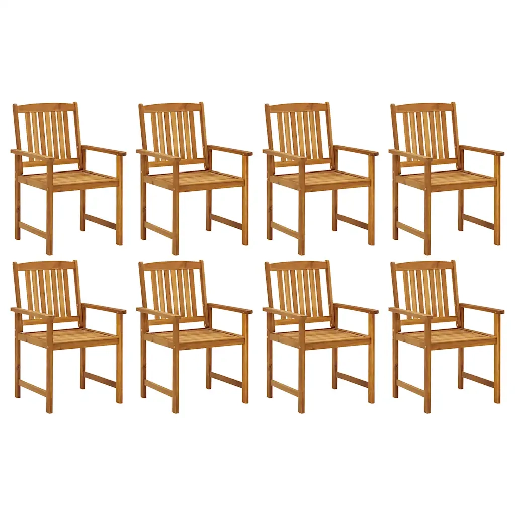 Sedie da Giardino con Cuscini 8 pz in Legno Massello di Acacia 3078172
