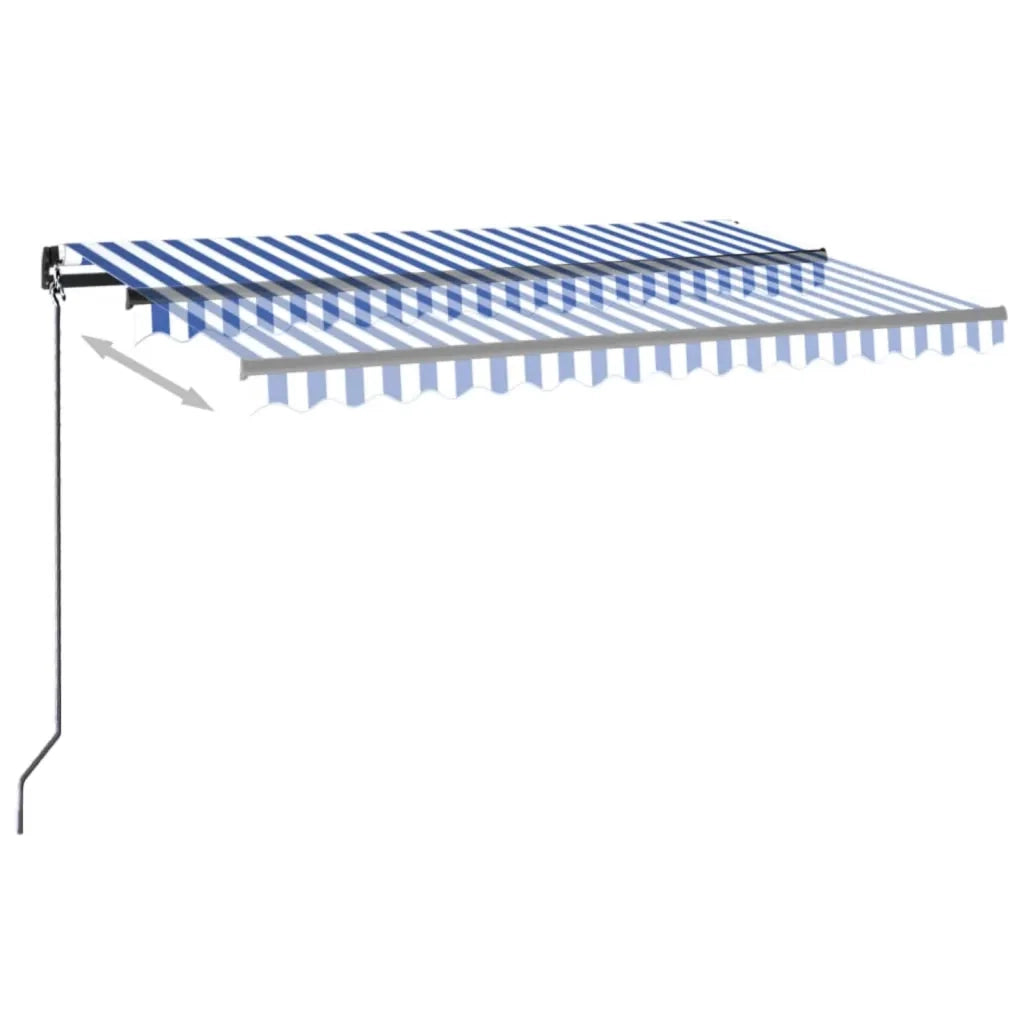 Tenda da Sole Retrattile Automatica 450x350 cm Blu e Bianca