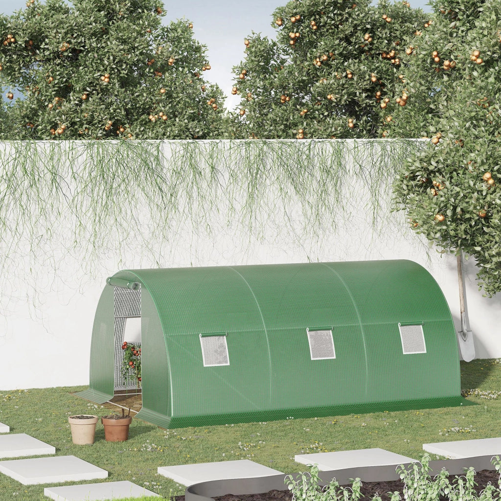 Serra Tunnel 4.5x3x2 m ¨C zephmum ¨C Verde con Pareti e Porta Arrotolabili