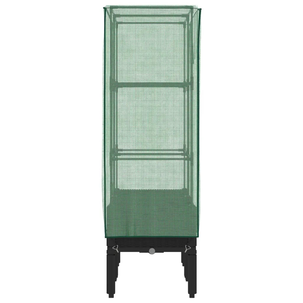 Fioriere | Cassetta per fiori | Letto Rialzato con Copertura Serra Effetto Rattan 80x40x140 cm