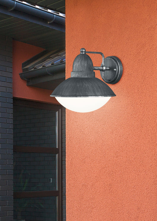 Applique da Esterno  E27 in Pressofusione di alluminio Argento Anticato