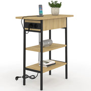 IDMarket - Tavolino DETROIT - comodino con ciabatta - design industriale