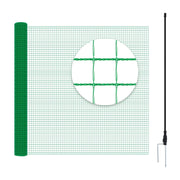 WOLTU Rete per pollame,Rete Verde per Recinzione con Pali 20x1,2 m, Recinzione da Giardino a Maglia con Picchetti, Funi e Fascette, per Frutteti, Fattorie, Animali, Orti, in PE 53g/m²,Verde
