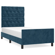 Letto singolo | Letto per adulti | Giroletto senza Materasso Blu Scuro 80x200 cm in Velluto