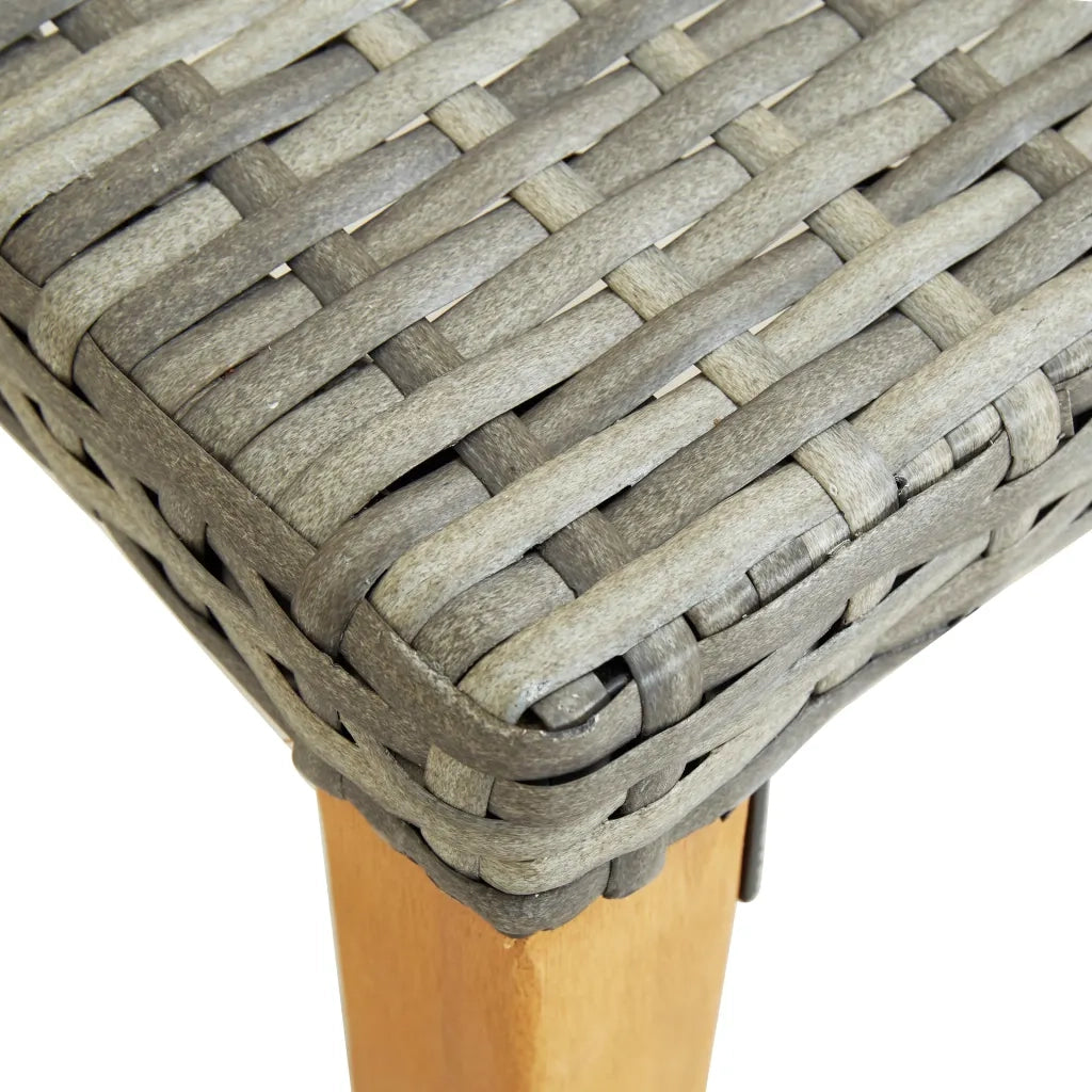 Panca da Giardino 80 cm in Polyrattan Grigio 46487