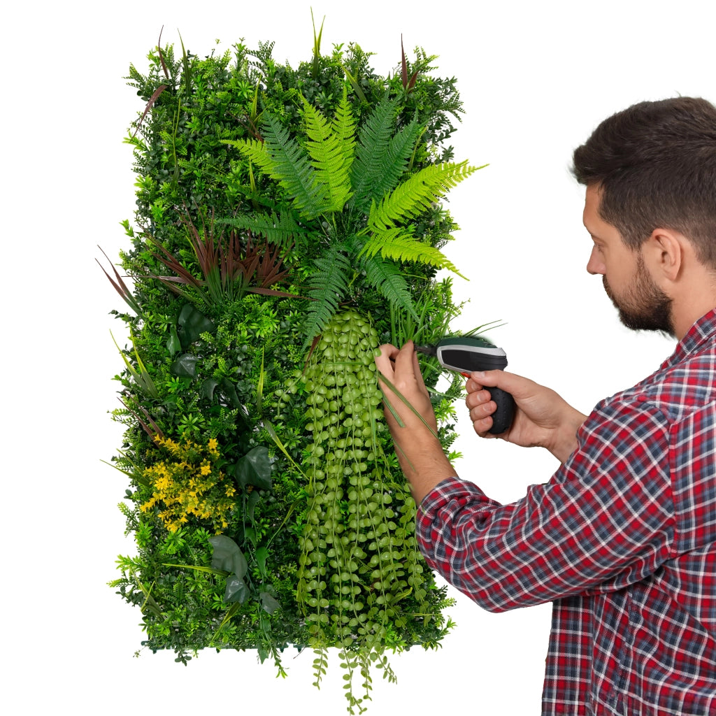 Piastrelle da Parete con Piante Artificiali 0,5m x 1m (2pz) Pannello Erba Alina per Giardino e Arredo Casa